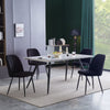 Set of 2,4,6 Velvet Suede Dining Chairs Upholstered seat Ergnomic with Metal Leg