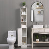 Modern Bathroom Tall Cabinet with Storage Shelf&Door Corner Shelf Bookshelf
