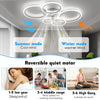 Dimmable LED Ceiling Fan Light Living Room Chandelier Lamp With Remote Control