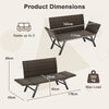 Metal Frame Wicker Couch Patio Convertible Sofa for 2-Grey