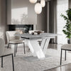 Extendable Table 120-160x80cm Kitchen Stone White Effect Fast Delivery