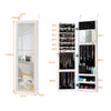 Wall Mounted Mirrored Jewelry Cabinet Door Hanging Jewelry Armoire Xmas Gift