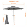 2.7M Round Garden Parasol Sun Shade Patio Hanging Umbrella with Crank Tilt Base
