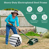 Garden Patio Rolling Lawn Aerator Roller Spike Soil Aeration Rotary Tine Roller