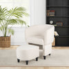 Upholstered Velvet Barrel Chair and Ottoman Set Modern Accent Armchair