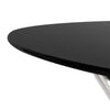 Chrome Cross X Legs Round Black Top Glass Dining Table Office Kitchen Furniture