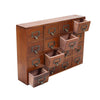 Vintage Wooden Trinket Box Chest of 9 Drawers Desk Organizer Storage Cabinet