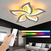 Modern Room Chandelier LED Lamp White Frame Ceiling Light With RGB Cpoqrbxwqojys