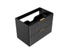 Bathroom Vanity Drawer Cabinet 800mm Black Floating Wall Unit Ribbed Modern Adel