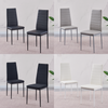 2/4/6pcs Faux Leather Velvet Fabric Dining Chairs Metal Chromed Legs Dining Room