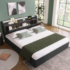 Ottoman Storage 5ft King Upholstered Bed with Headboard Storage and LED Lighting
