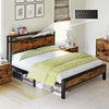 Double Bed Frame Industrial Metal Platform Bed with Headboard and Footboard