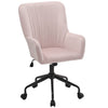 Pink Velvet Swivel Office Chair Lounge Accent Tub Armchair High Back Padded Seat