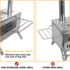 Portable Wood Burning Cooking Stove Camping Tent Heating Stove With Chimney Pipe