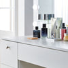 White Large Dressing Table LED Bulbs Mirror Drawers Stool Storage Makeup Desk