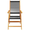 Reclining Garden Chairs 4 pcs Black Solid Wood Acacia K9P8
