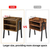 3-Tier Sofa Side End Table Stackable Bedside Table with Metal Frame for Bedroom