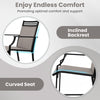 2 PCS Outdoor Patio Chair Fabric Bar Stool Metal Frame Counter Height Chairs