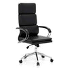 Ergonomic Leather Office Chair w/Adjustable Lumbar Support-Black