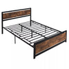 King Size Metal Bed Frame Slat Support Bedstead Base w/ Headboard & Footboard