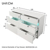 High Gloss Chest of Drawers 6 Drawer LED Sideboard Cabinet Bedroom Furniture