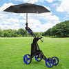 GYMAX Golf Push Pull Cart Lightweight Folding 4 Wheels Golf Push Cart Blue