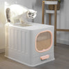 Large Self-Cleaning Hooded Cat Litter Box Enclosed Kitten Toilet Box Potty Tray