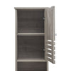 Grey Wooden Tall 2 Door 2 Shelves Bathroom Cabinet Storage Unit Floor Standing