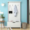 Panana Hallway Coat Rack Furniture Set Shoe Bench Storage Cabinet with 4 Hooks