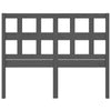 Bed Headboard Grey 165.5x4x100 Solid Wood Pine N6Q8