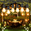 99FT Festoon String Lights Outdoor Garden Globe 30 LED Bulbs Mains Powered