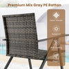 3 Piece Patio Bistro Rattan Furniture Set with 2 Armchair and Table