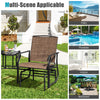 Garden Double Swing Glider Chair Rocking Chair Steel Swing Loveseat w/Table