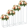 Set of 4 White Metal Flower Stand Pedestal Wedding Floral Display Rack DIY Decor