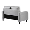 Ergonomics 2 Seater Sofa Modern High Back Fabric Couch With Wood Legs 2 Pockets