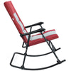 Foldable Rocking Chair Oversized Camping Rocking Chair Padded Lawn Chair Red