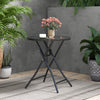 Outdoor Portable Metal Table Garden Patio Folding Round Table Bistro Table Black
