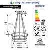 Modern Round LED 3 Ring Pendant Ceiling Light Cool White 6000K Chandelier H3074