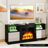 TV Stand with LED Lights for 65” TVs-Black