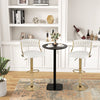 Set of 2 Bar Stools 360° Swivel Counter Height Upholstered Velvet Adjustable