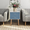 Bedside Table Nightstand Cabinet Wood Legs 2 Drawers Side Table Storage