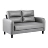 Ergonomics 2 Seater Sofa Modern High Back Fabric Couch With Wood Legs 2 Pockets