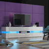 Modern 177cm White TV Unit TV Stand Cabinet High Gloss & Matt body RGB LED Light