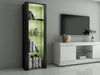 Modern Display Tall Cabinet Bookcase Shelving Units with LED Light 3 Glass Shelf