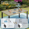 Patio Table Garden Dining Table Outdoor Patio Rectangular Table w/Umbrella Hole