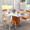 Foldable Dining Table Kitchen Table Drop-Leaf Table with Wheels for 4-6 People