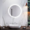Round LED Bathroom Mirror with Demister Pad Touch Switch Illuminated Light 600mm