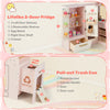 Wooden Kids Pretend Play Kitchen w/ Large Fridge & Ice Maker-Pink