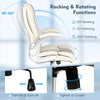 Adjustable Computer Desk Chair PU leather Executive Office Chair-Beige