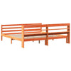 Bed Frame with Headboard Wax Brown 200x200 Solid Wood Pine I8Q7